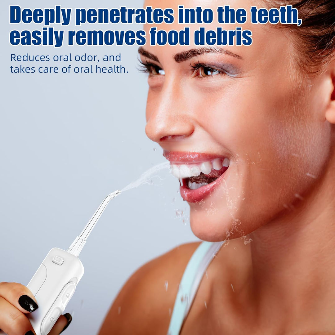 Munddusche mit 10 Einstellbaren Druckstufen, 600ml Fassungsvermögen, Oral Irrigator mit 5 multifunkt