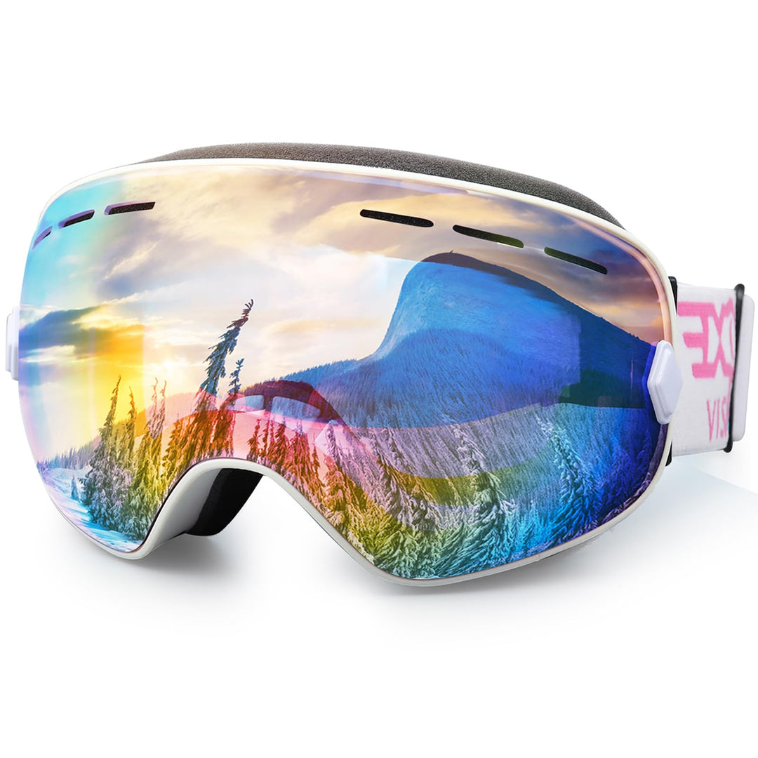 EXP VISION Snowboard Skibrille für Herren Damen Jugend, 100% UV400 Schutz Anti Beschlag über der Bri