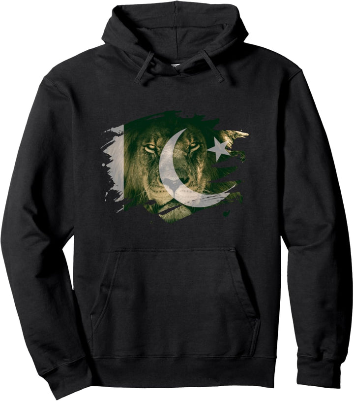 Pakistan-Flagge und Löwe - Pakistanisch Stolz-Hemd Pullover Hoodie