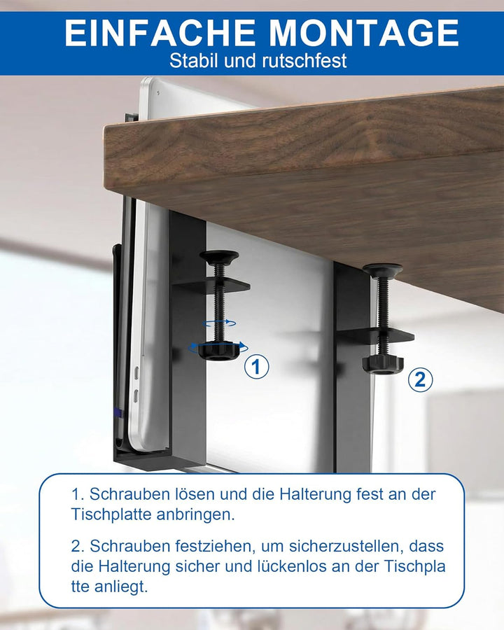 2 Stück Aufhängbarer Laptop Organizer: Verstellbare SchreibtischseiteLaptop-Halterung für Tablet Dok