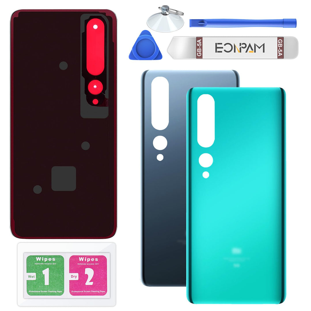 Eonpam Akkudeckel für Xiaomi Mi 10 Rückseite Glas Original Backcover Back Glas Ersatz mit Reparaturs