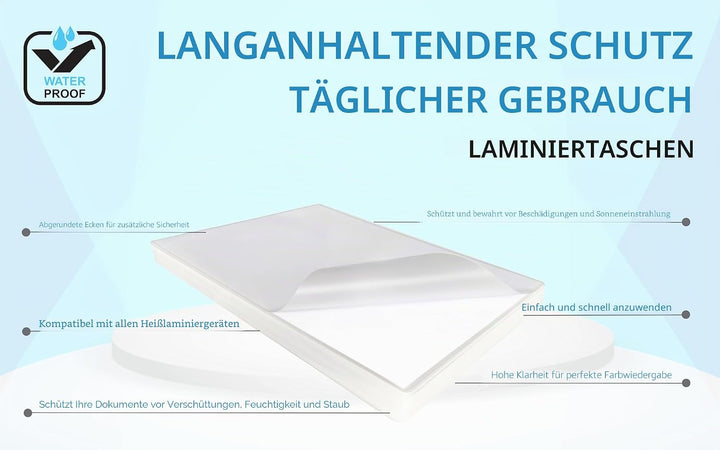 Pavo 8005857 Premium Laminierfolien DIN A2, 2 x 125 micron, 50-er Pack