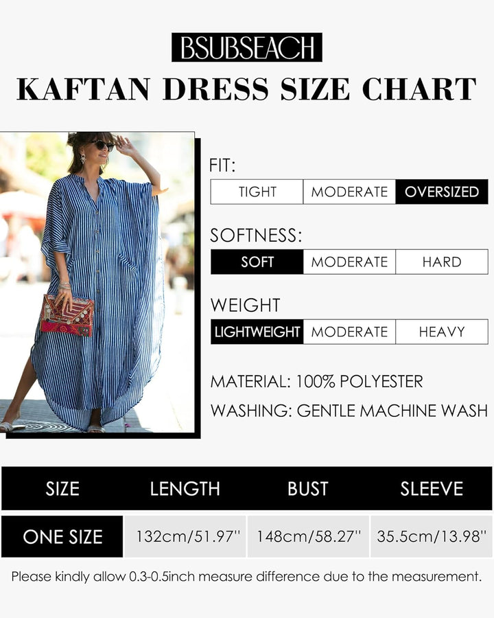 Damen Beachwear Türkische Kaftans Lange Strandkleid Caftan Beach Dress A-blau, A-blau