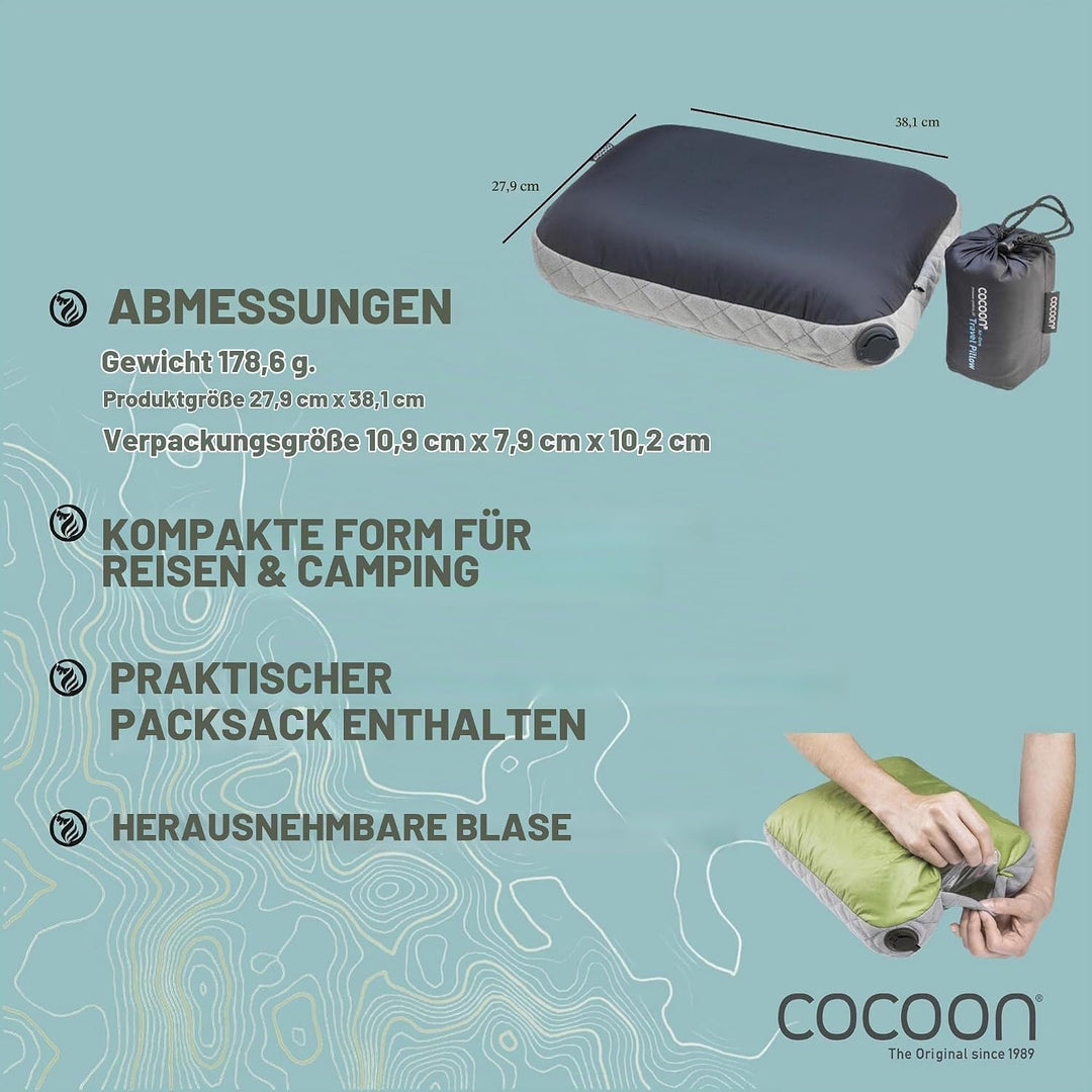 Cocoon Air-Core Pillow, Kissen Smoke Grey/Charcoal 28 x 38 cm, Smoke Grey/Charcoal 28 x 38 cm