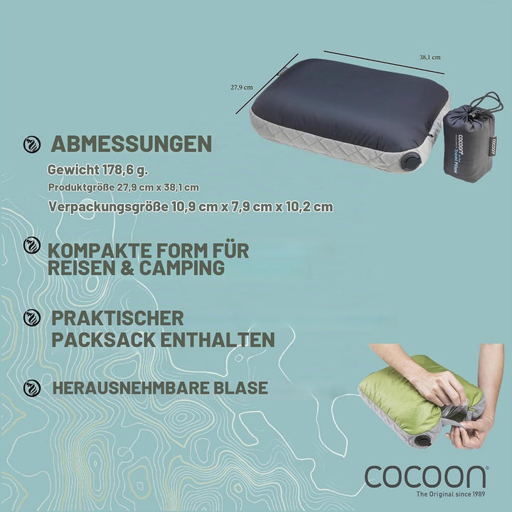 Cocoon Air-Core Pillow, Kissen Smoke Grey/Charcoal 28 x 38 cm, Smoke Grey/Charcoal 28 x 38 cm