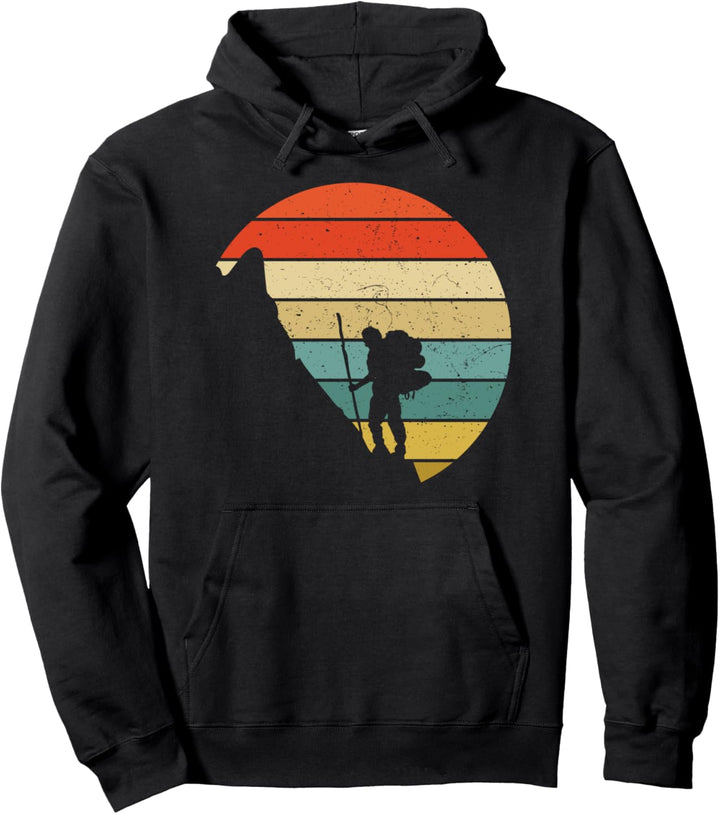 Bergsteiger Wandern Berge Retro Hoodie Pullover Hoodie