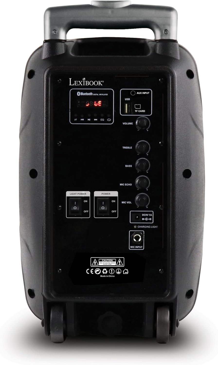 Lexibook Iparty Bluetooth®-Karaoke, Auf Rädern mit Lichteffekten und Mikrofon enthalten, Wiederaufla
