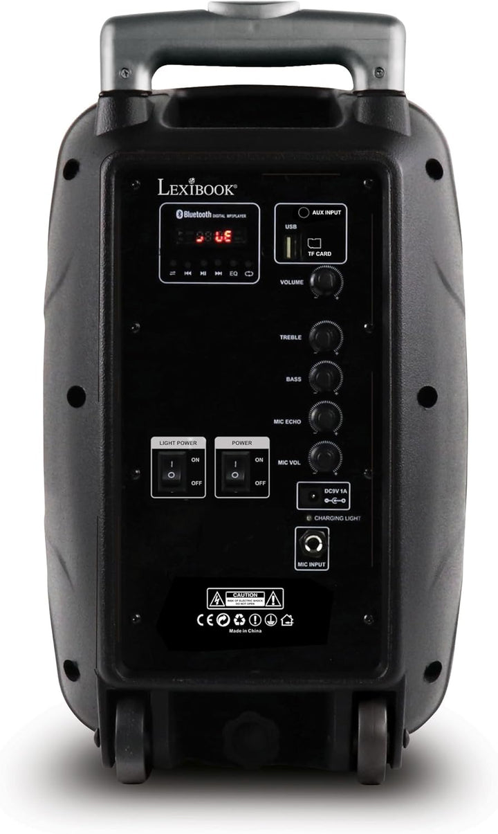 Lexibook Iparty Bluetooth®-Karaoke, Auf Rädern mit Lichteffekten und Mikrofon enthalten, Wiederaufla