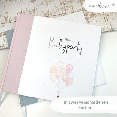 mintkind® Gästebuch "Meine Babyparty" Blau I Babyparty Geschenk Junge & Mädchen I Baby Shower & Baby