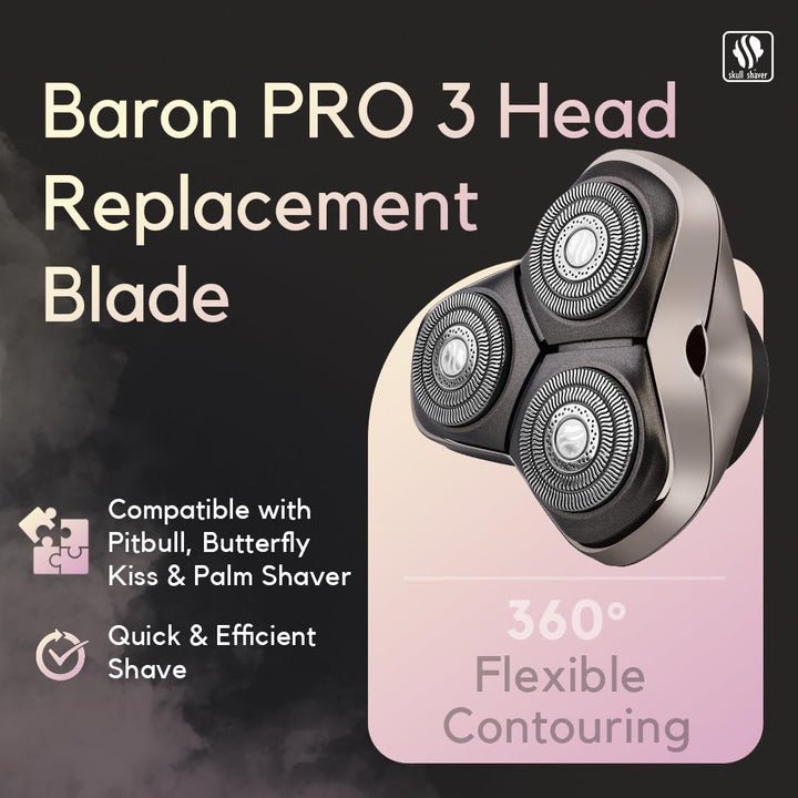 Skull Shaver Baron PRO 3 Rasierklingen für Pitbull, Palm & Butterfly