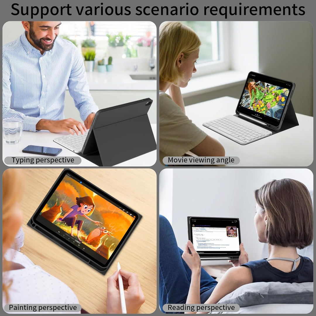 ZOPSGYU Hülle mit Tastatur für iPad (A16) 11/10 Generation (2025/2022, 11/10.9 Zoll), Schutzhülle mi