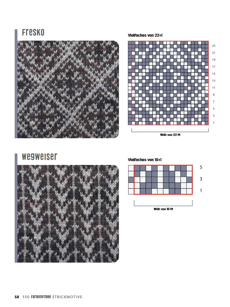 150 farbenfrohe Strickmotive: Weitere moderne Ideen zum Mehrfarbigstricken, Taschenbuch