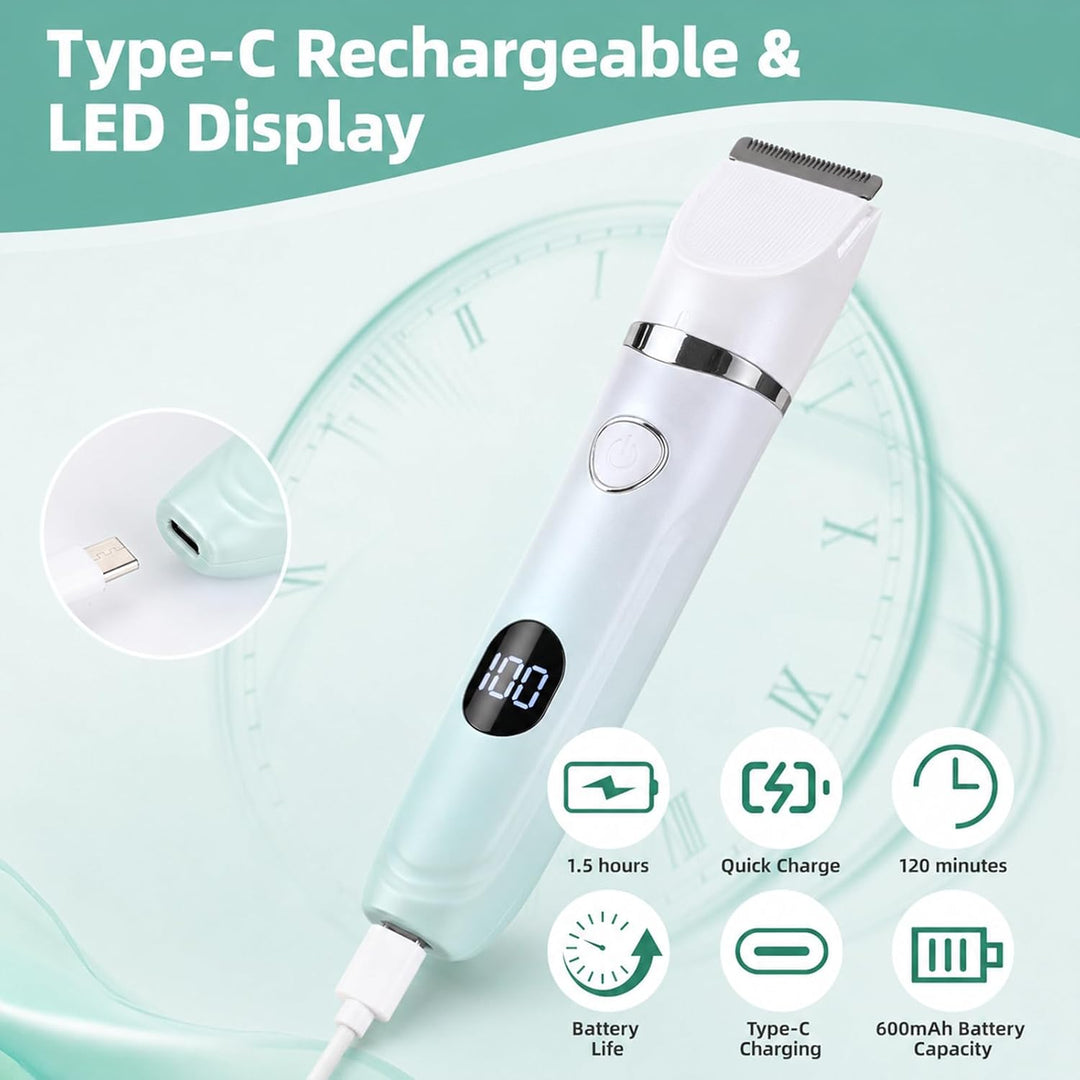 Carehabi 3-in-1 Elektrischer Rasierer Damen, Intimrasierer Frauen IPX7 Wasserdicht, Nass &amp; Trocken D