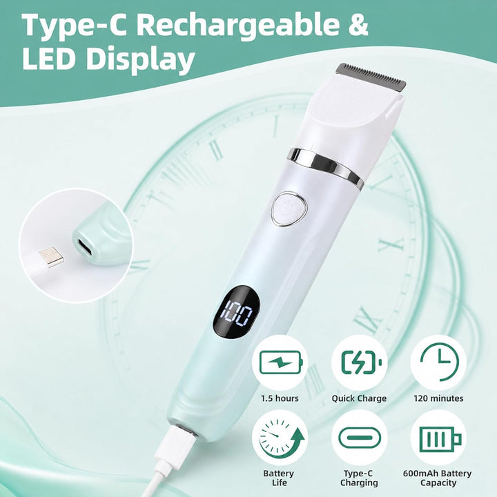 Carehabi 3-in-1 Elektrischer Rasierer Damen, Intimrasierer Frauen IPX7 Wasserdicht, Nass &amp; Trocken D