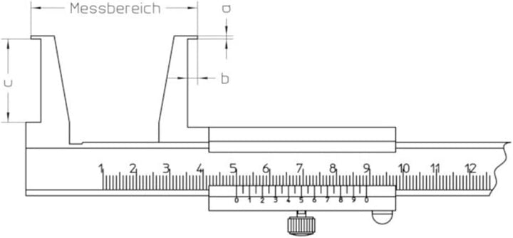 PREISSER MESSTECHNIK GMBH 0258501 Innennutenmessschieber 10-160mm Ablesung 0,05mm PREISSER i.Krt.