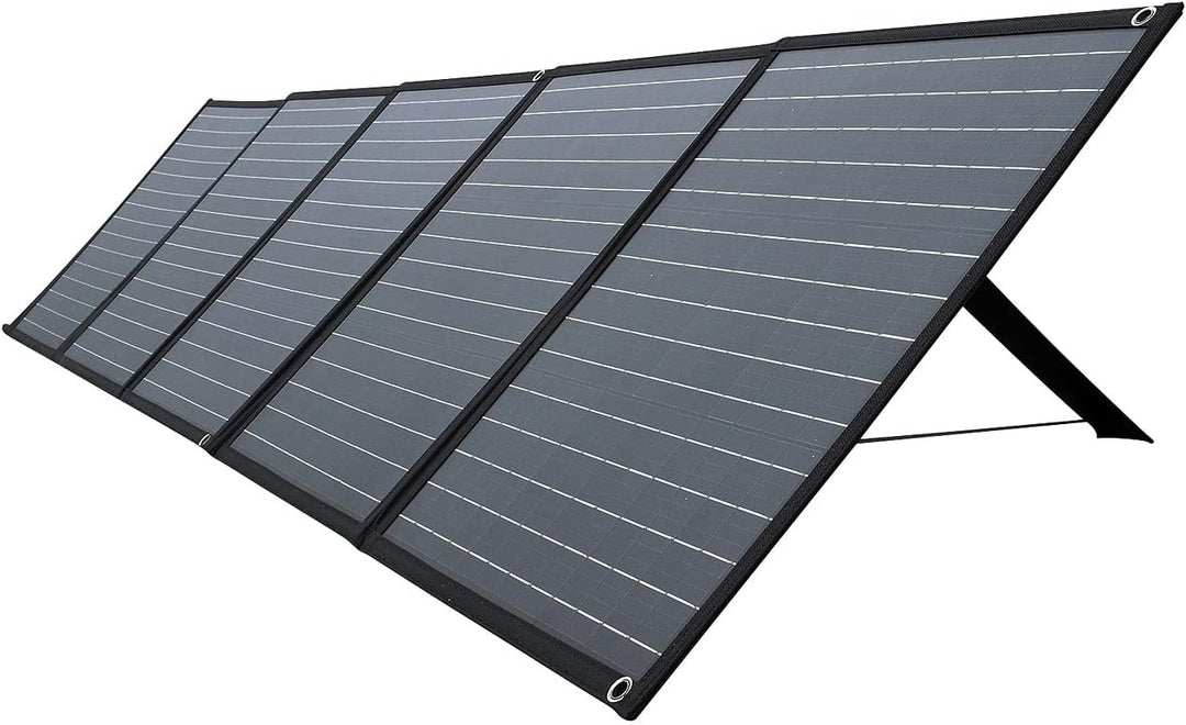 revolt Mobiles faltbares Solarpanel, 5 monokristalline Solarzellen, 200 Watt