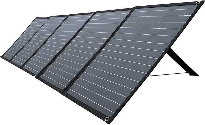 revolt Mobiles faltbares Solarpanel, 5 monokristalline Solarzellen, 200 Watt