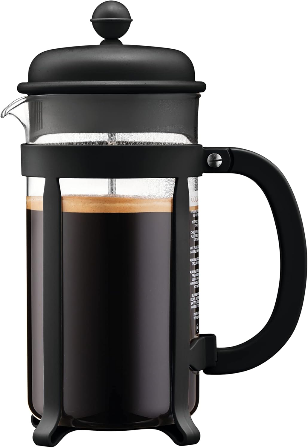 BODUM JAVA Kaffeebereiter, Kunststoffrahmen und Deckel, 8 Tassen, 1,0 l, SAN, Black L Black, L Black