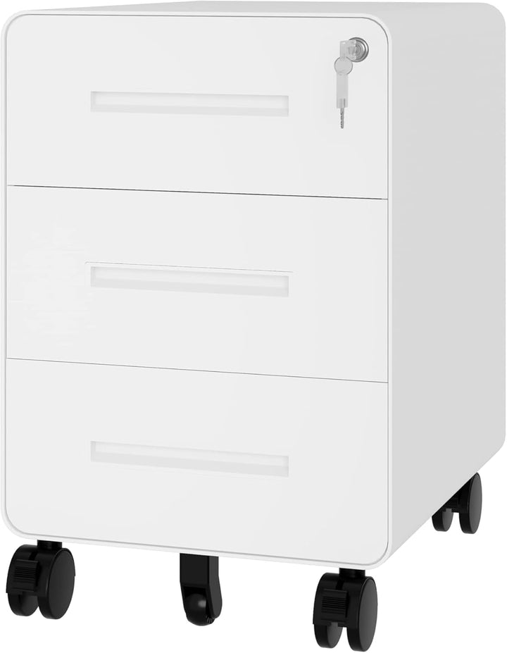 BISLEY Rollcontainer EasyRoll - mit 3 Schublade, Bürocontainer in der Farbe 696 weiss - Rollwagen Ma