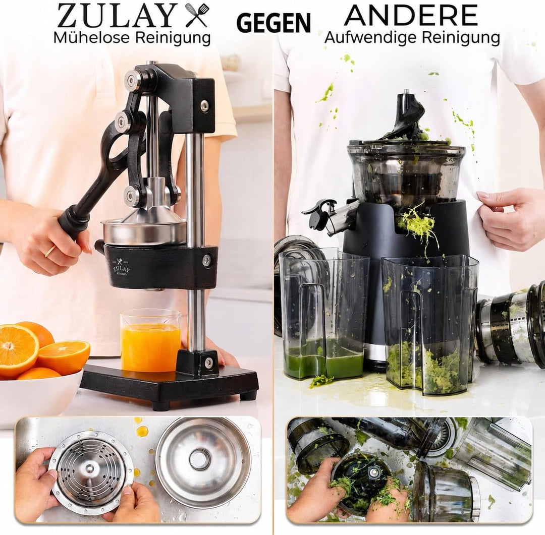 Zulay Kitchen professionelle zitruspresse - manuelle zitruspresse und orange squeezer - metall lemon