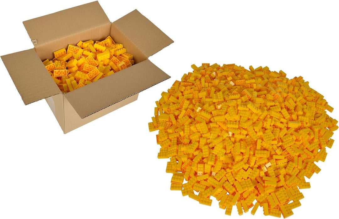 Simba 104118917 - Blox, 500 gelbe Bausteine für Kinder ab 3 Jahren, 8er Steine, im Karton, vollkompa