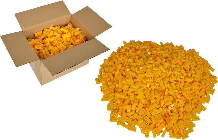 Simba 104118917 - Blox, 500 gelbe Bausteine für Kinder ab 3 Jahren, 8er Steine, im Karton, vollkompa