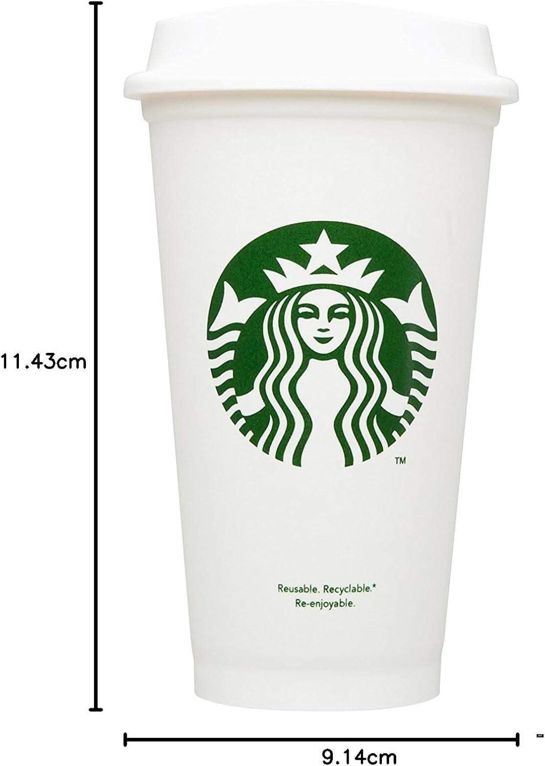 Starbucks Reise-Kaffeetasse, wiederverwendbar, recycelbar, auslaufsicher, BPA-frei, Grande, 6 Stück,