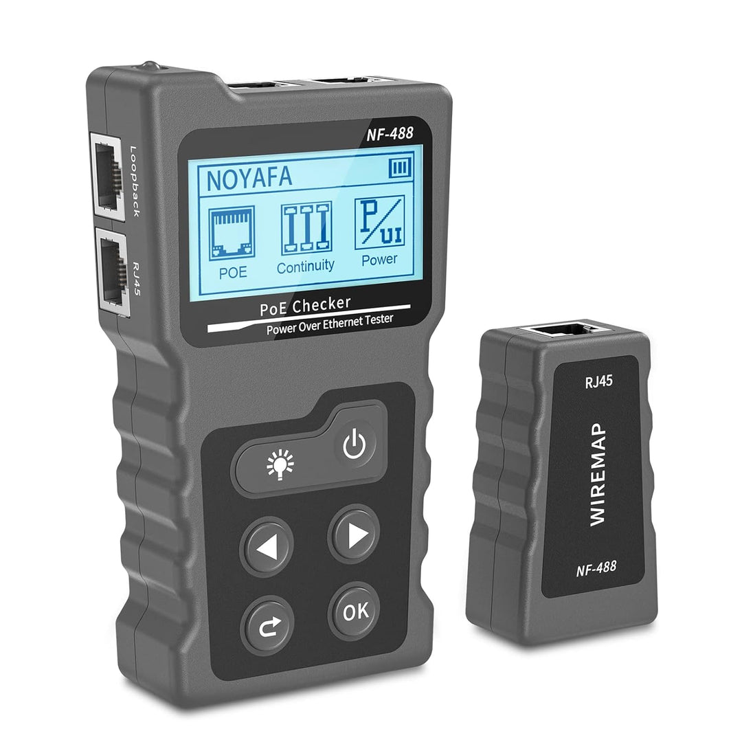 NF-488 Netzwerk RJ45 Tester mit LCD Display, Zur Überprüfung des Kurzschluss, Quer & Unterbrechungsz