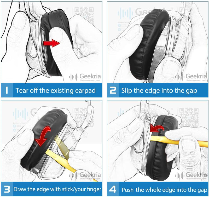 Geekria Elite Schaffell Ersatz Ohrpolster für Logitech G533, G633, G635, G933, G935 Kopfhörer Ohrpol