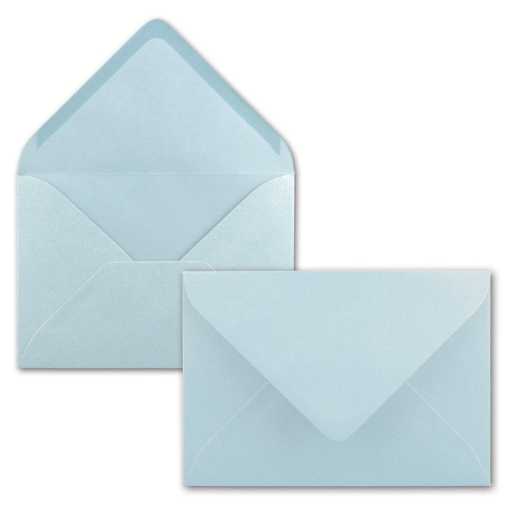 200 Brief-Umschläge - Hell-Blau - DIN C6-114 x 162 mm - Kuverts mit Nassklebung ohne Fenster für Gru