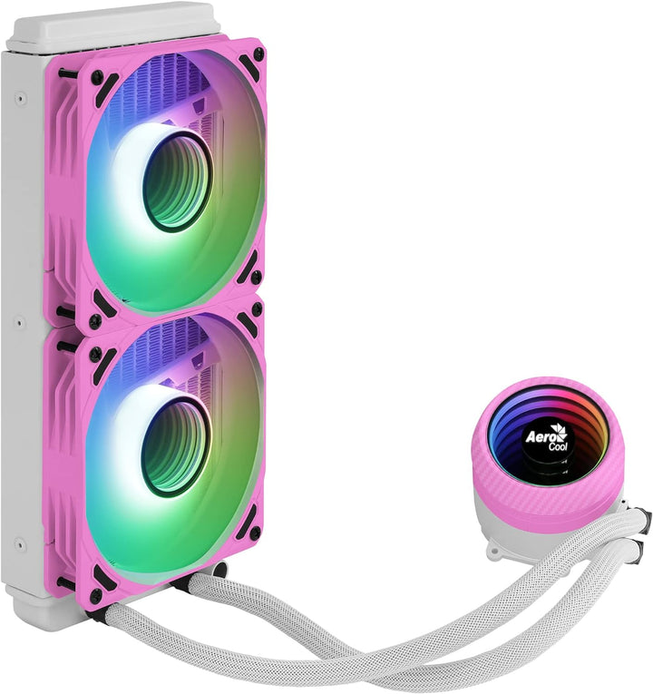 AeroCool MIRAGEL240PK, CPU-Flüssigkeitskühlung, 2x12cm ARGB-Lüfter, TDP 400W, Pink, MIRAGEL240PK