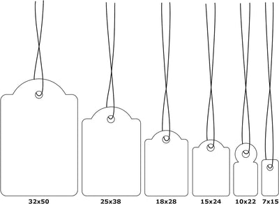 HERMA 6933 Hängeetiketten mit weissem Faden, 1000 Preisschilder, 18 x 28 mm, Fadenlänge ca. 8 cm, kl