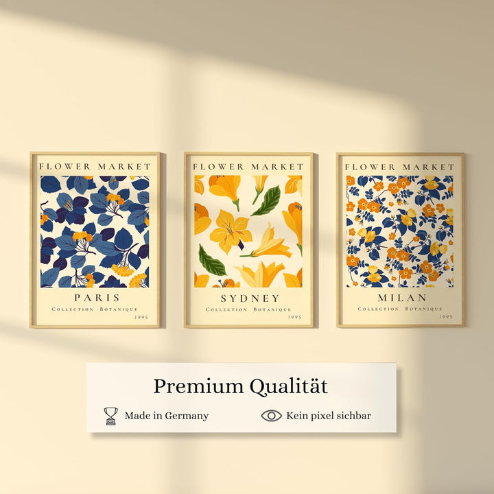 ZoeyAustin® 3 Doppelseitiges Kunstdruck Poster Set, Ohne Rahmen, DIN A3 (30cm x 42cm), Stilvolles Wa