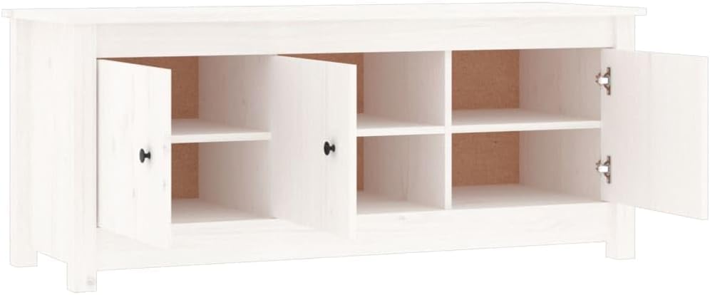 Schuhschrank aus Massives Kiefernholz 110x38x45,5cm Weiss Schuhschrank Holz Platzsparendes Schuhrega