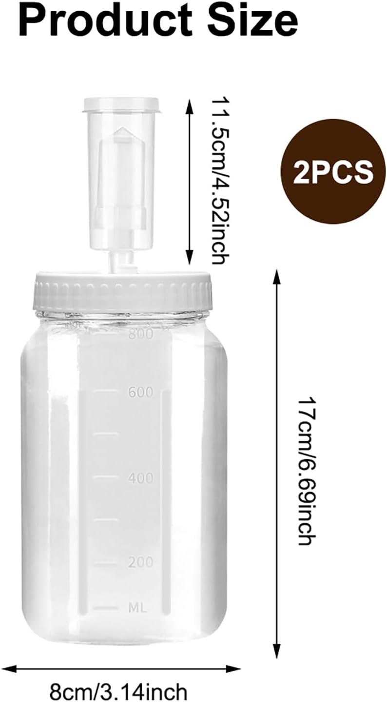 LUPATDY 2 Stück Fermentierglas 1L/32oz, Fermentiergläser mit Gärventil, Breiter Mund Fermentiergläse