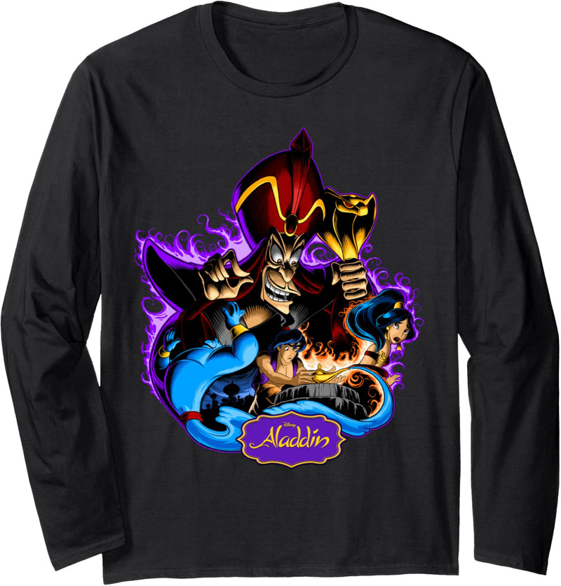 Disney Aladdin Jafar Purple Flame Portrait Langarmshirt