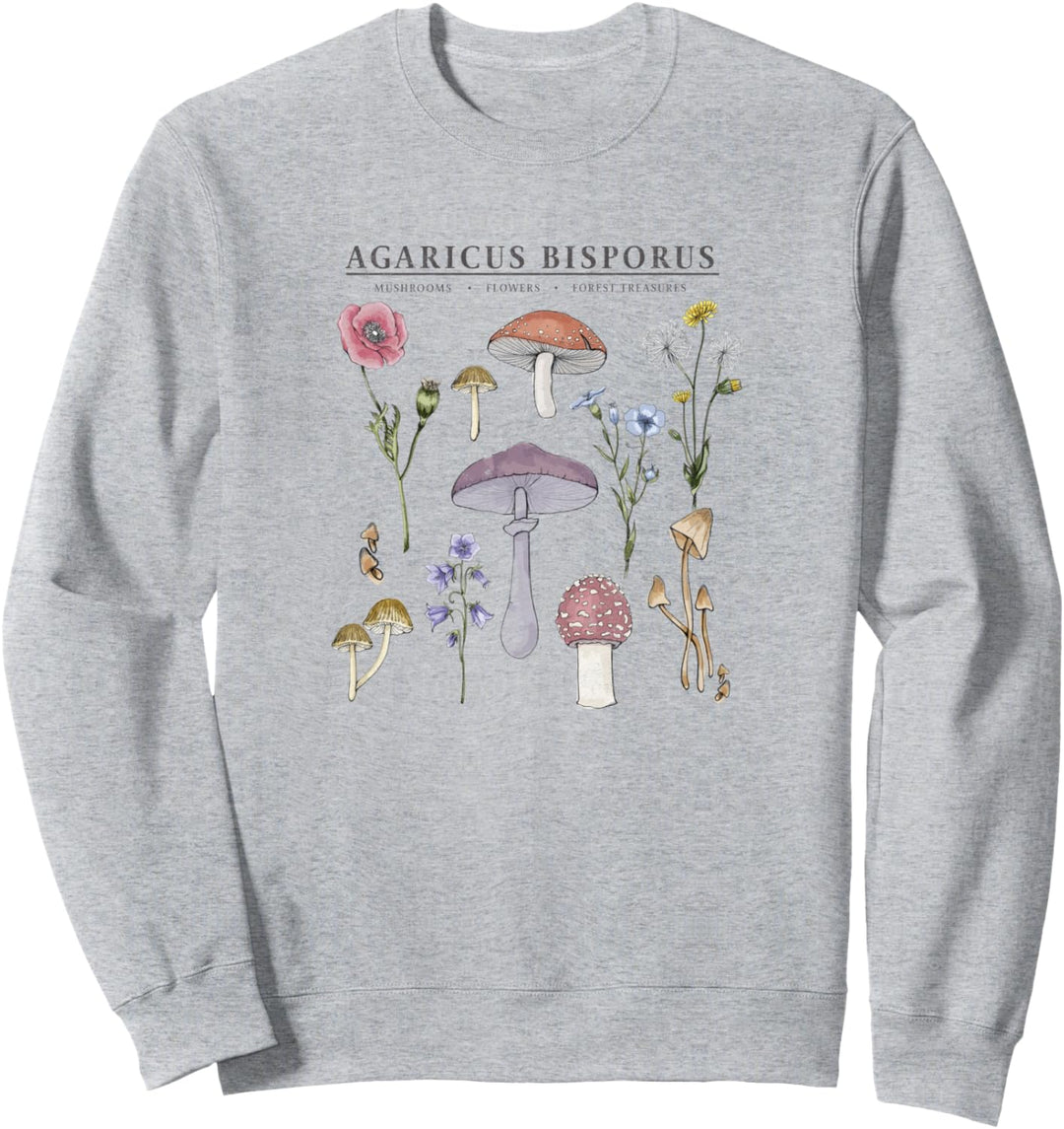 Mushroom Art Identification Chart Sweatshirt