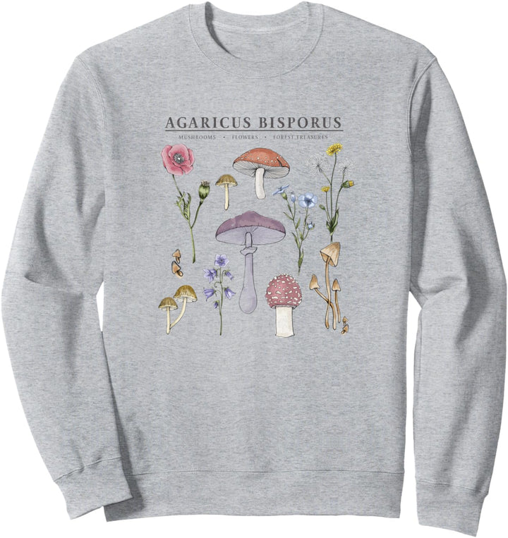 Mushroom Art Identification Chart Sweatshirt
