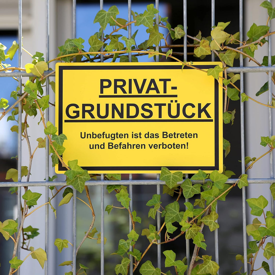 2 Stück XXL Privatgrundstück Unbefugten ist das betreten und befahren verboten Schild 40 x 30 cm aus