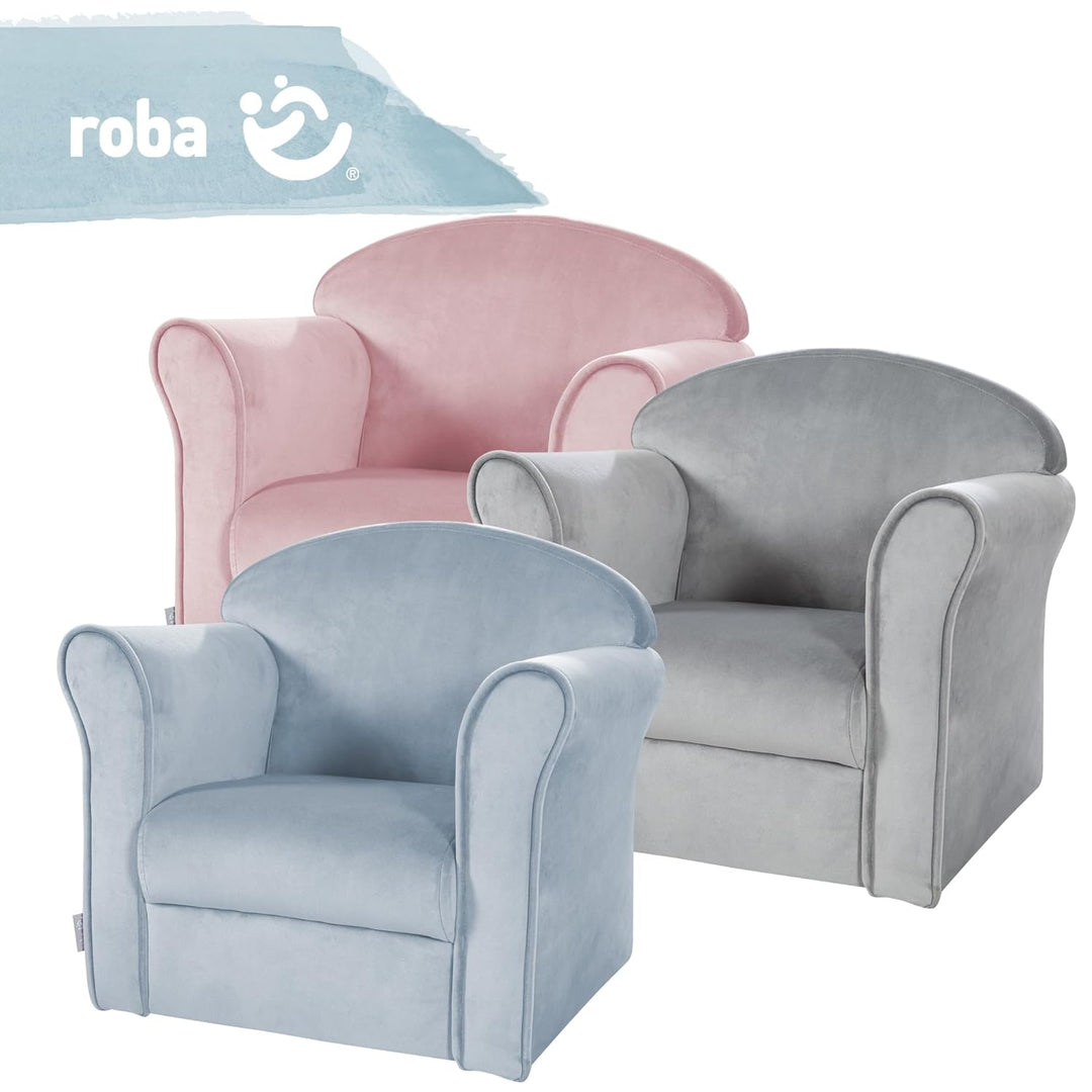 roba Kindersessel Lil Sofa mit Armlehnen - für Jungen und Mädchen - Bequemer Babysessel - Samtstoff