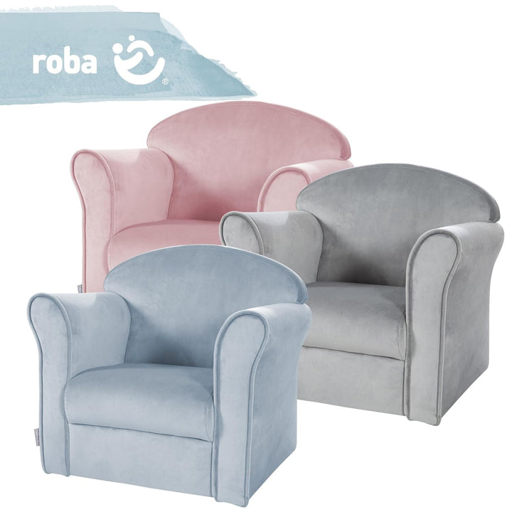 roba Kindersessel Lil Sofa mit Armlehnen - für Jungen und Mädchen - Bequemer Babysessel - Samtstoff