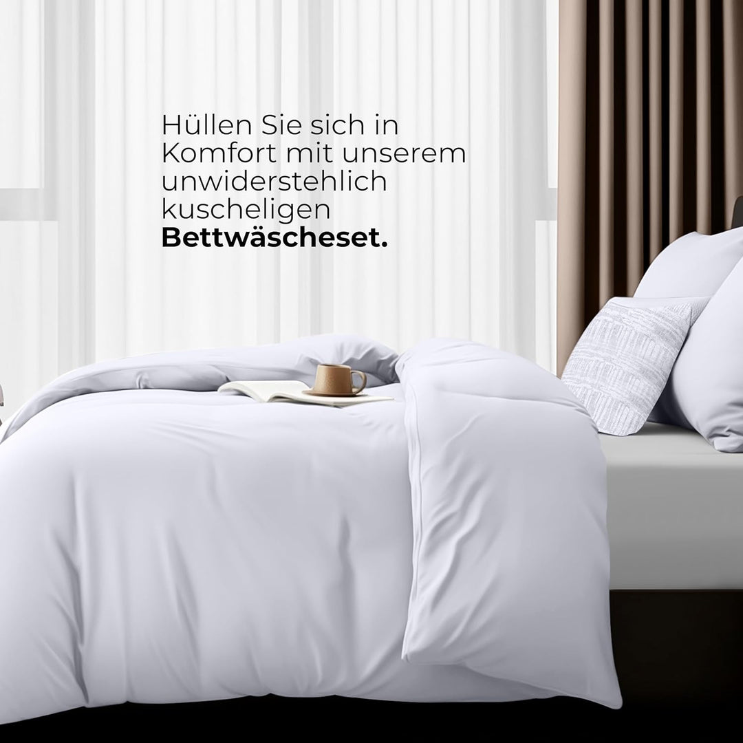 Utopia Bedding Bettwäsche 135x200 4teilig - Mikrofaser 2 Bettbezug 135x200 cm + 2 Kissenbezüge 80x80