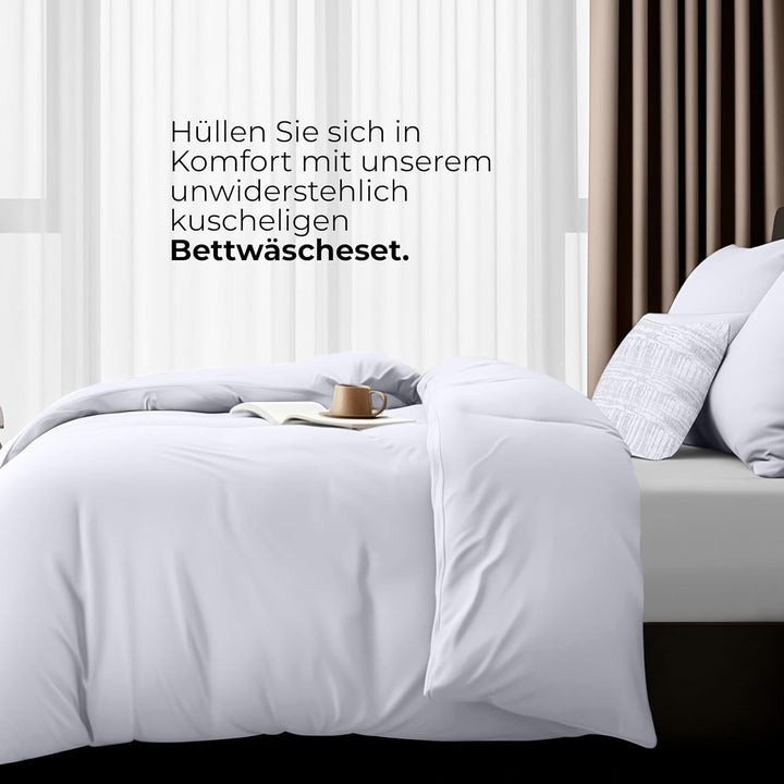 Utopia Bedding Bettwäsche 135x200 4teilig - Mikrofaser 2 Bettbezug 135x200 cm + 2 Kissenbezüge 80x80