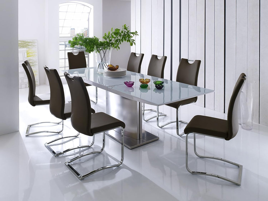 Robas Lund, Stuhl, Esszimmerstuhl, Schwingstuhl Köln, 4er Set, Braun, 57 x 43 x 100 cm Braun 4er, Br