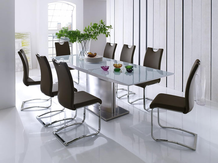 Robas Lund, Stuhl, Esszimmerstuhl, Schwingstuhl Köln, 4er Set, Braun, 57 x 43 x 100 cm Braun 4er, Br