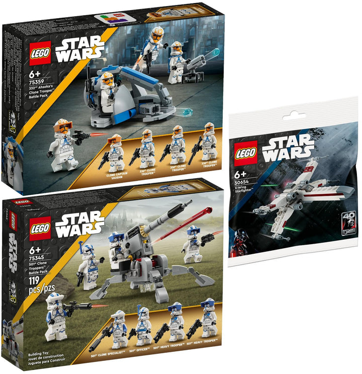 Lego 3er Set: 75359 Ahsokas Clone Trooper der 332. Kompanie Battle Pack, 75345 501st Clone Troopers