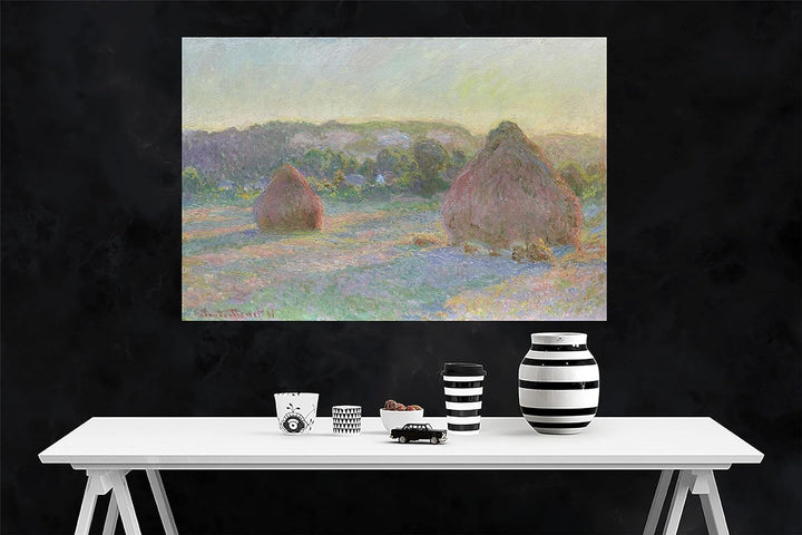 Claude Monet Kunstdruck auf Leinwand, Weizen-Ende des Sommers, 86 x 61 cm