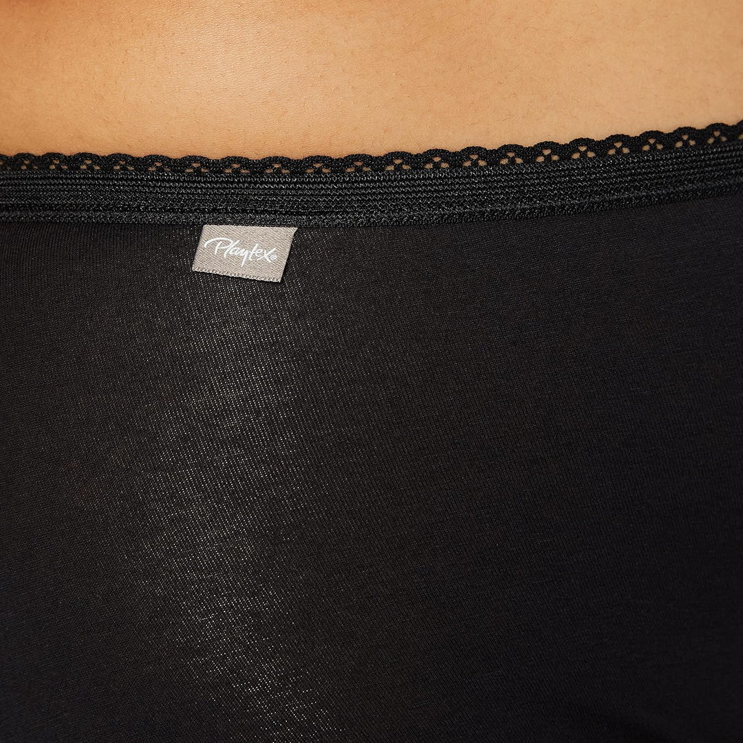 Playtex Slip Damen Essential Cotton Maxi Slip x6 M Weiss/Schwarz, M Weiß/Schwarz