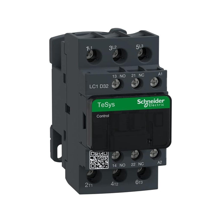 Schneider Electric - Leistungsschütz LC1D 3p, +1S+1Ö, 15 kW, 32 A, 400 V AC3, Spule 24 V AC, LC1D32B