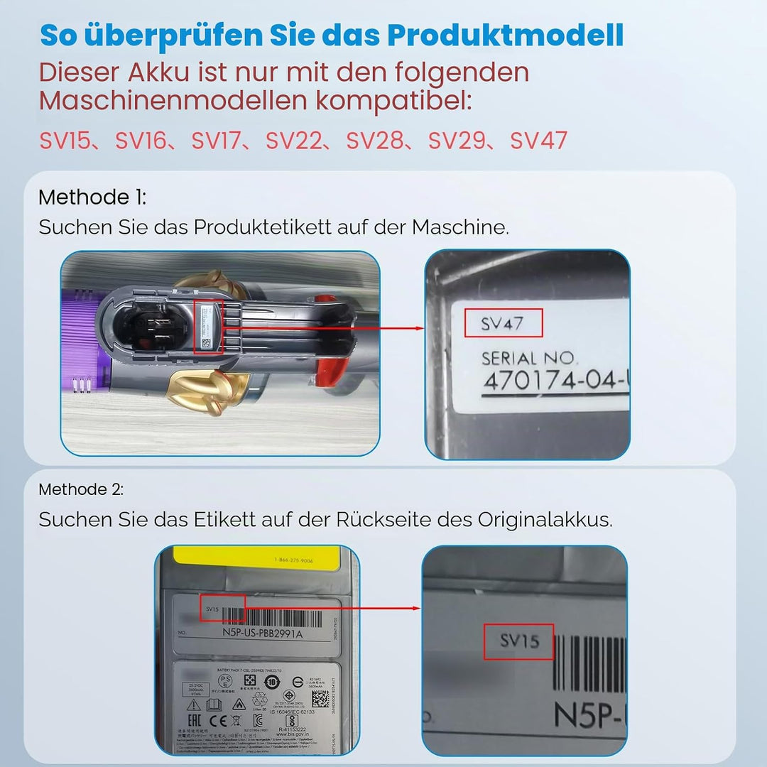 3900mAh Klickstil V11 Akku für Dy Akku SV15, ASUNCELL Ersatzakku für V11 Torque Drive Outsize Absolu